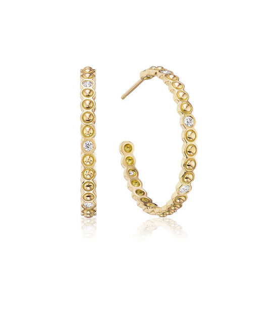 Diamond Dot Hoop Earrings