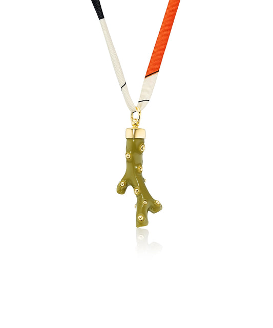 Coral Pendant, Olive Green