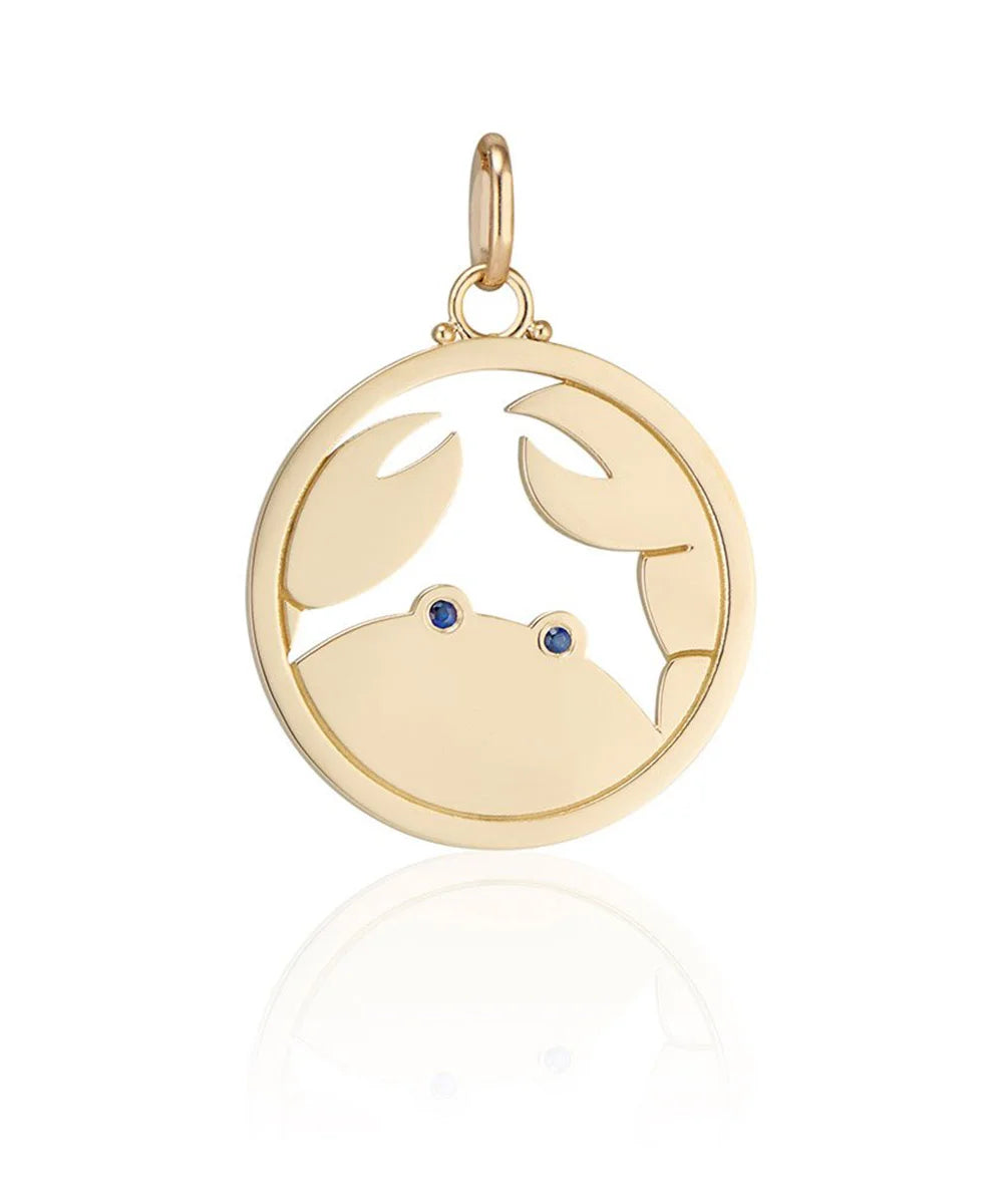 Cancer Pendant, Blue Sapphire