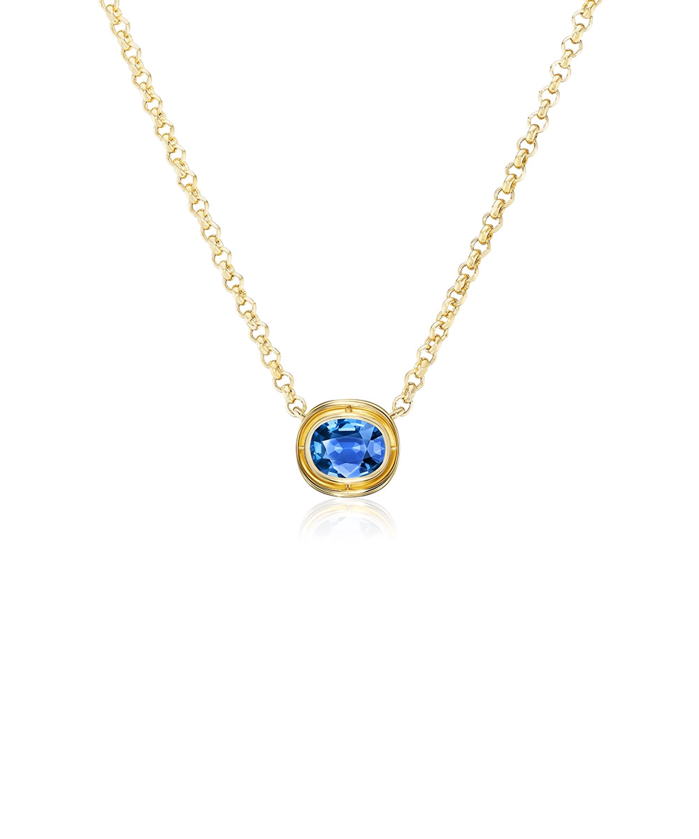 Eclipse Necklace, Blue Sapphire