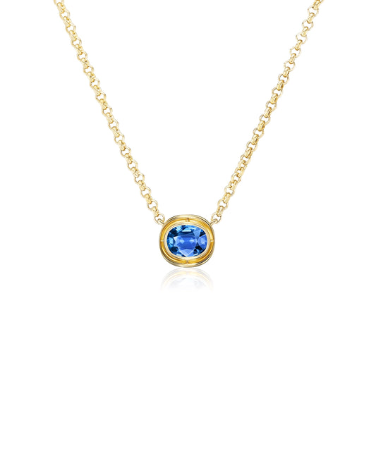 Eclipse Necklace, Blue Sapphire