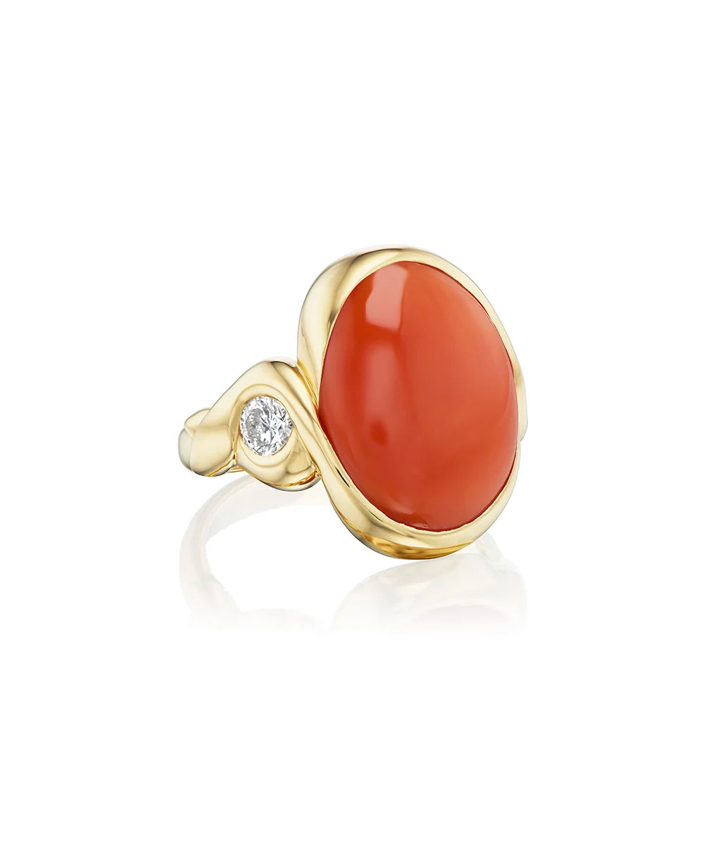 Coral Ribbon Ring