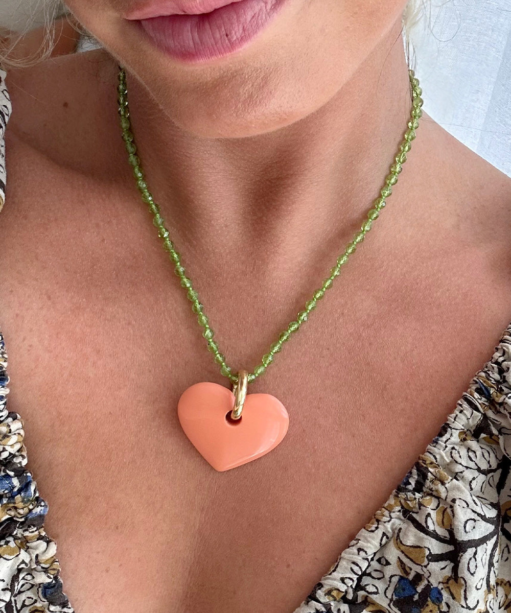 Coral Heart Pendant