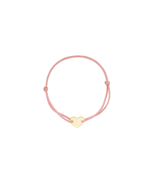 Heart Cord Bracelet, Coral