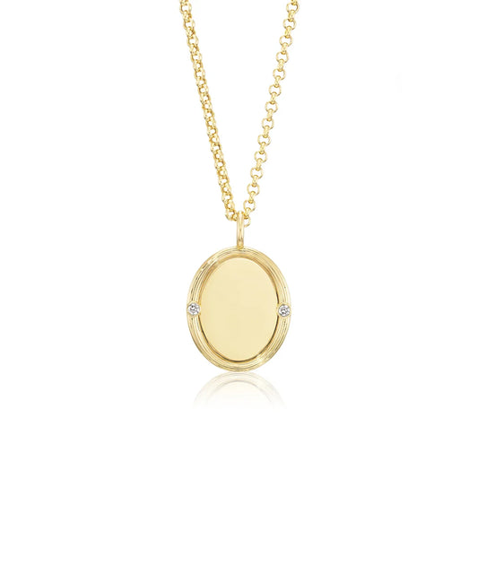 Corinna Diamond Pendant, Grosgrain Frame