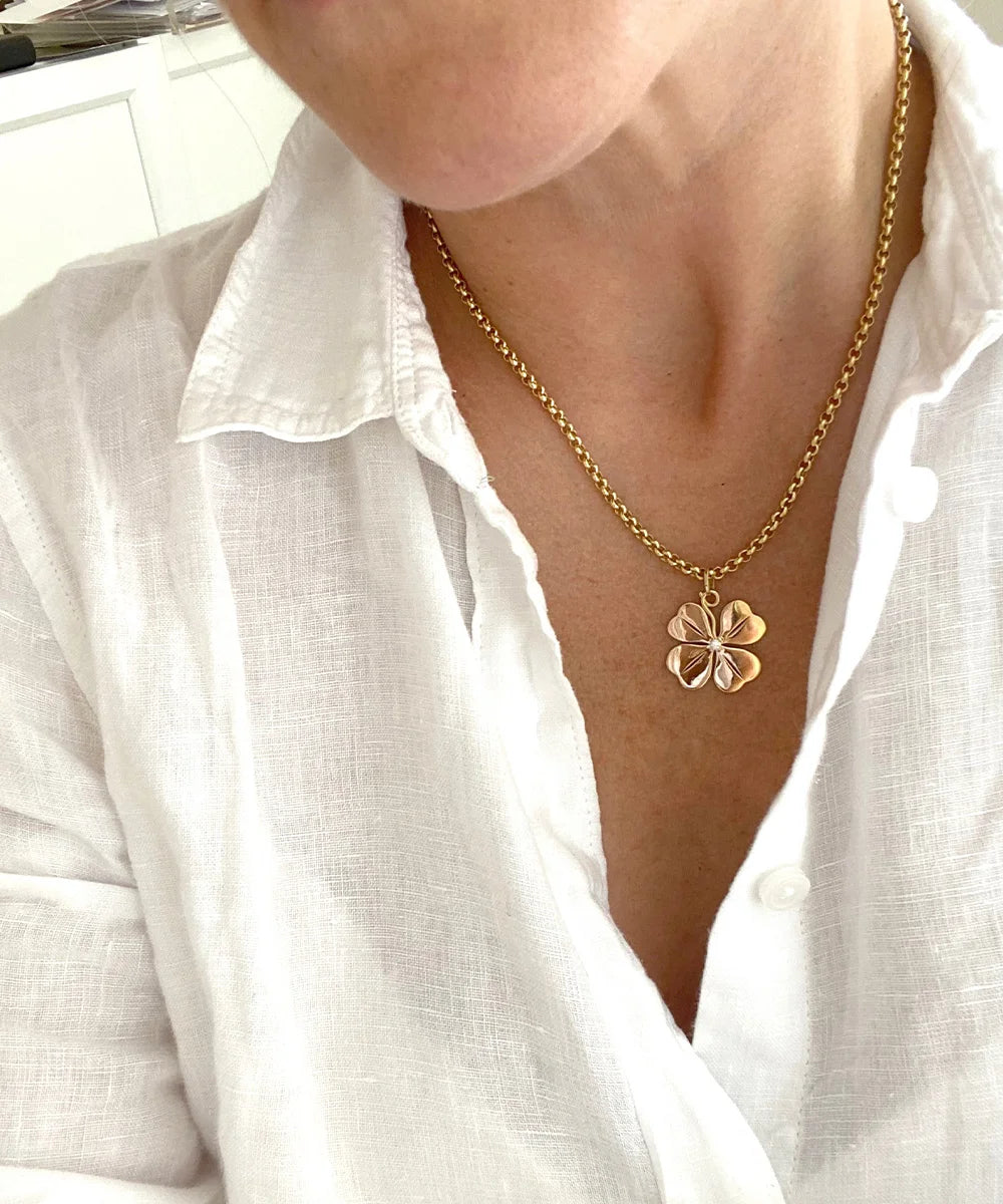 Four Leaf Clover Pendant, Diamond