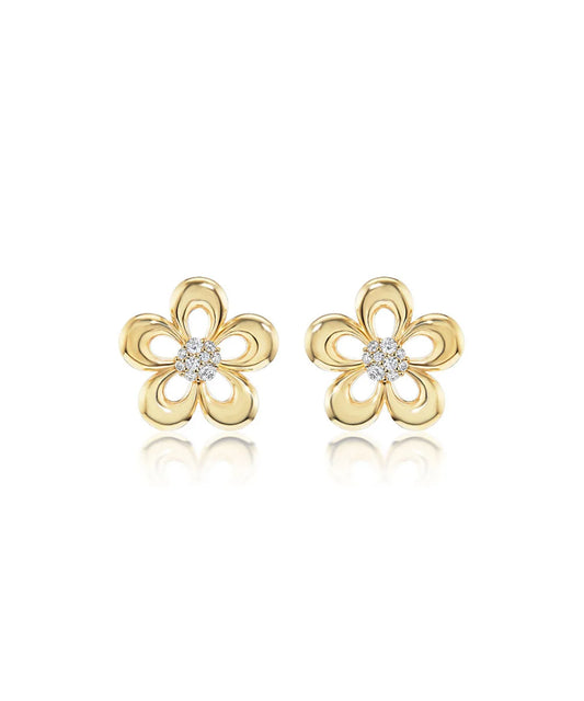 Eyelet Flower Diamond Earrings