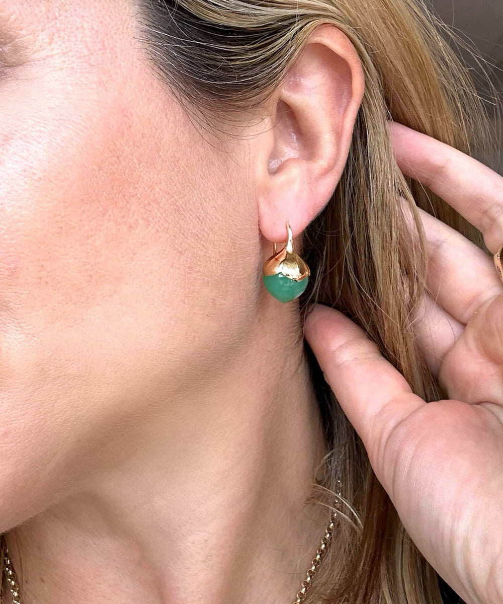 Bloom Drop Earrings, Chrysoprase