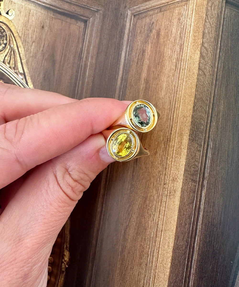 Eclipse Ring, Green Tourmaline