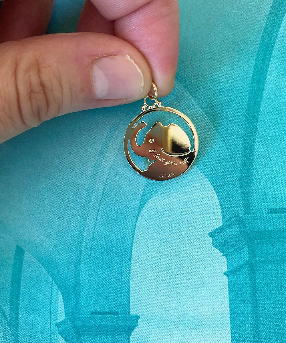 Elephant Pendant, Blue Sapphire