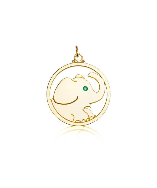 Elephant Pendant, Emerald