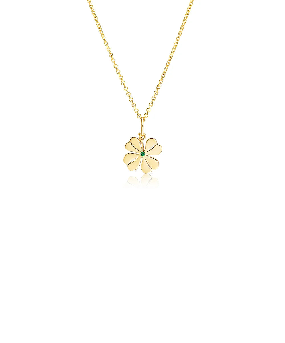 Four Leaf Clover Pendant, Emerald