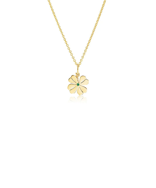 Four Leaf Clover Pendant, Emerald
