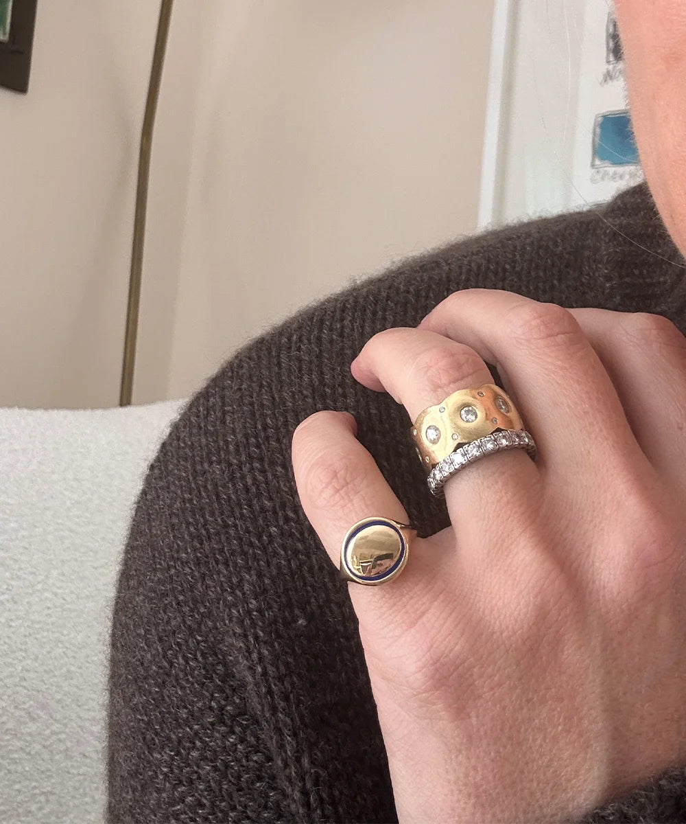 Corinna Enamel Signet Ring