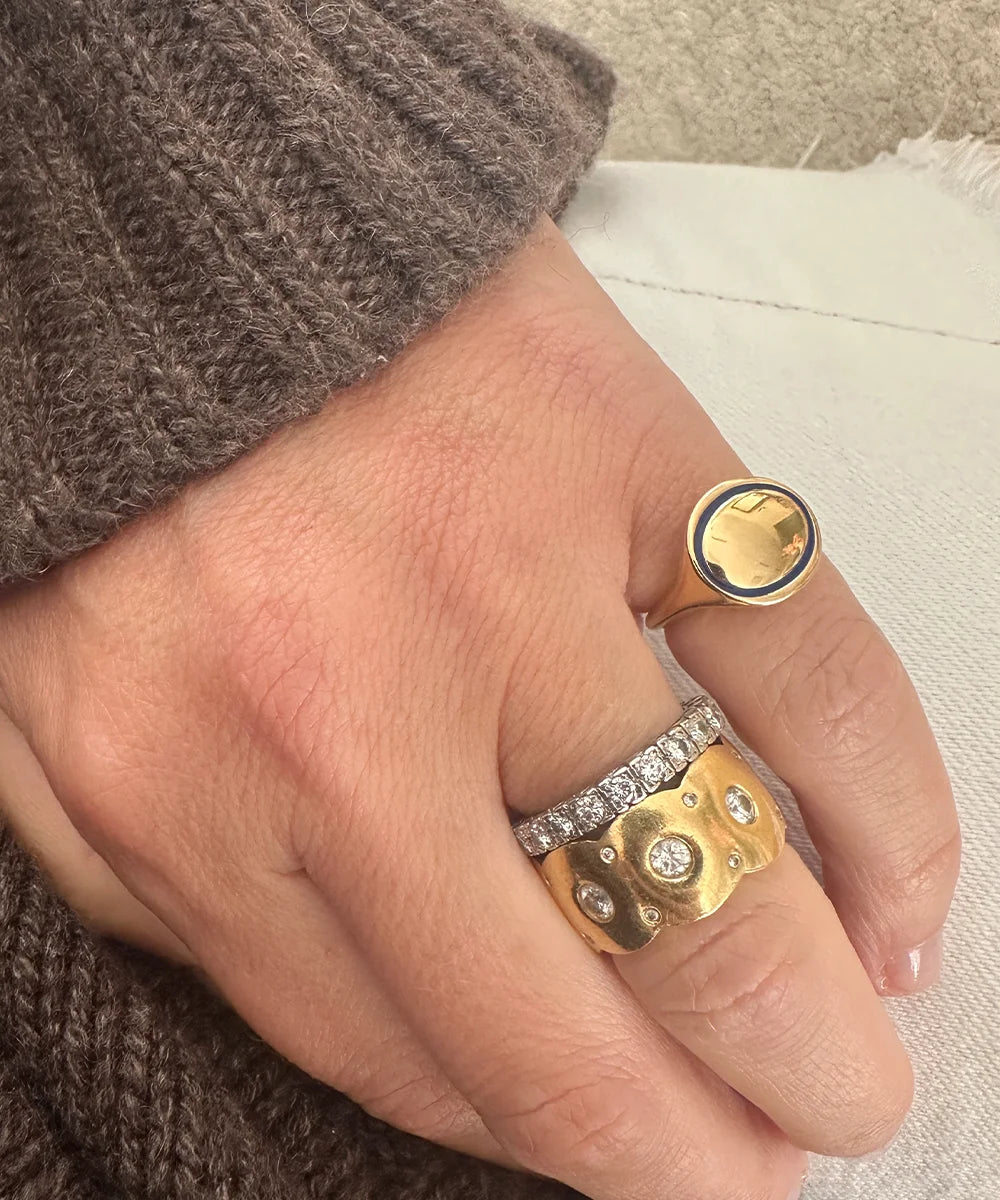 Corinna Enamel Signet Ring