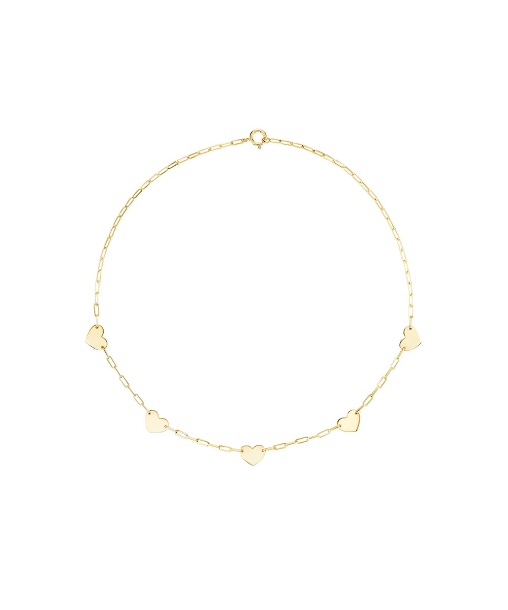Delicate Five Hearts Necklace