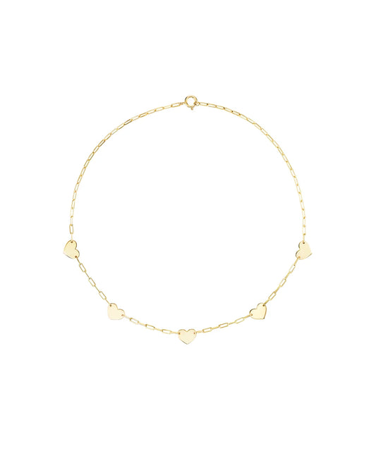 Delicate Five Hearts Necklace