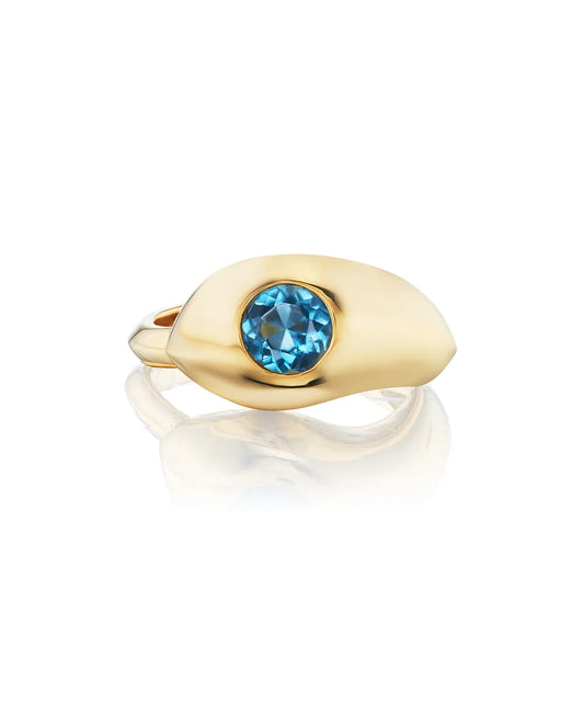 Drip Drop Ring, Blue Topaz