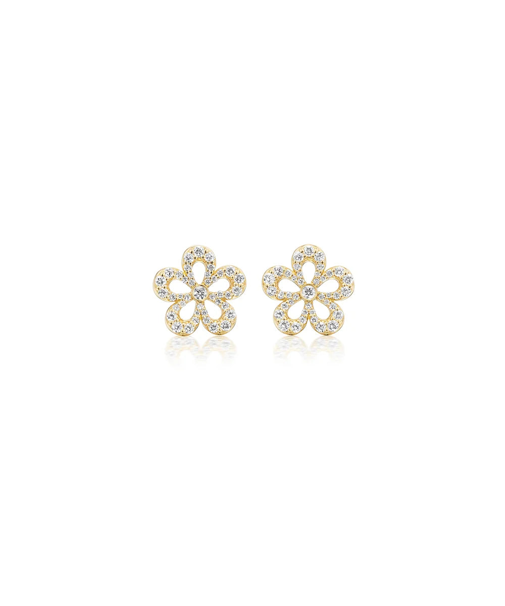 Eyelet Pave Diamond Earrings