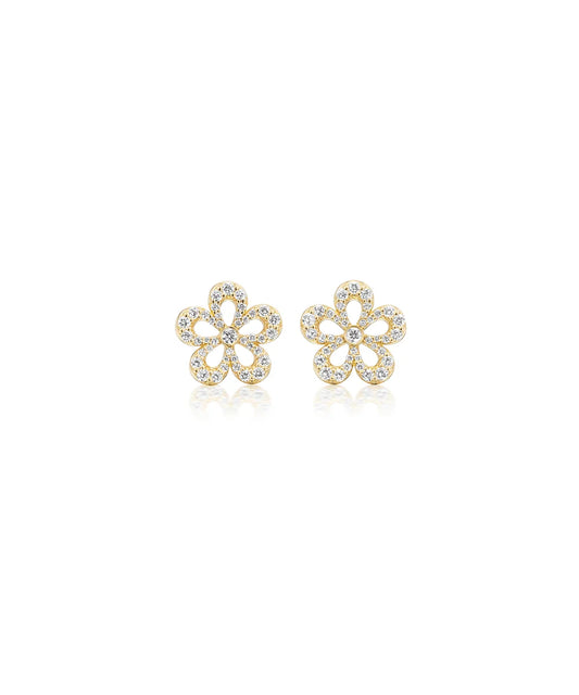 Eyelet Pave Diamond Earrings