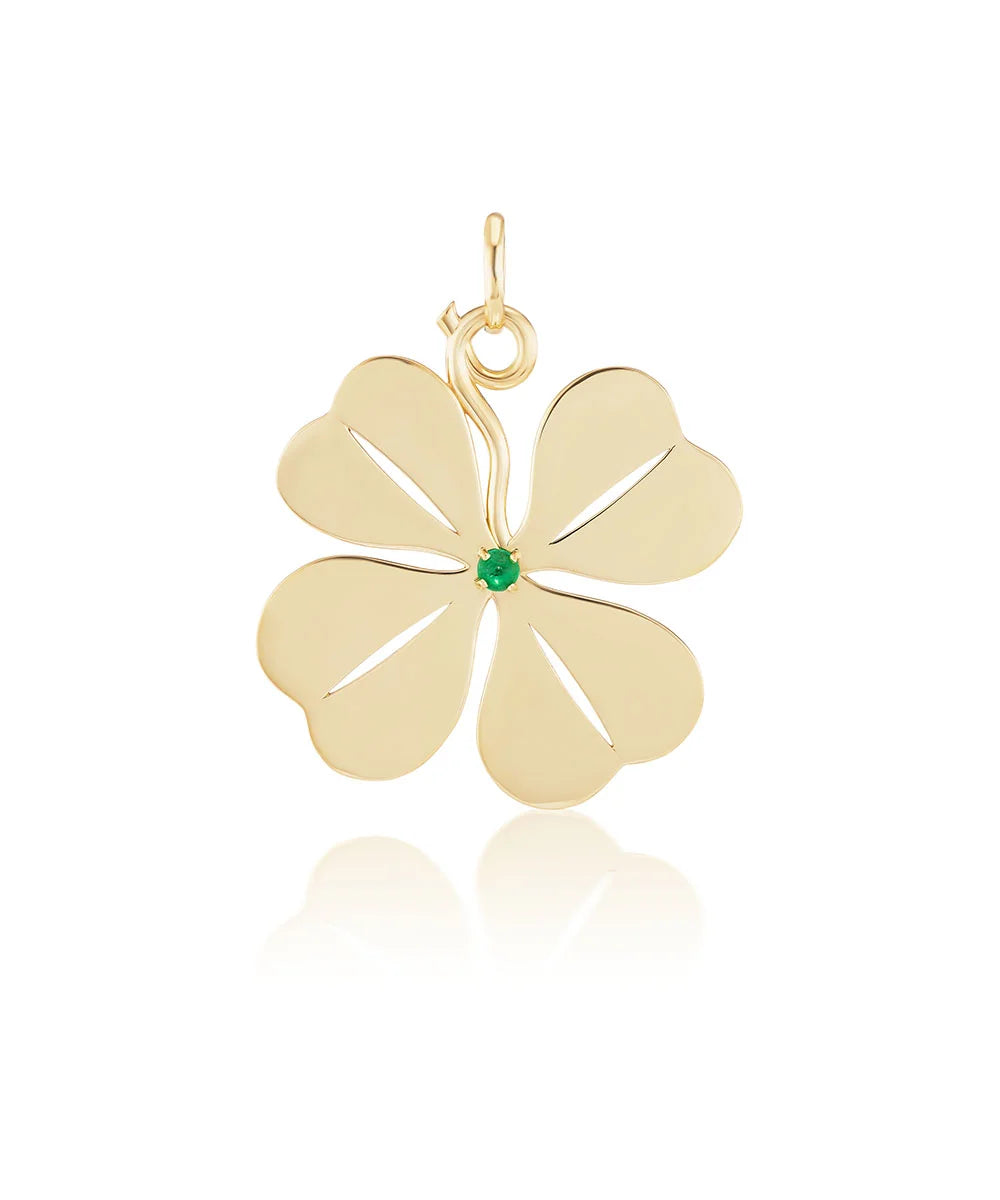 Four Leaf Clover Pendant, Emerald