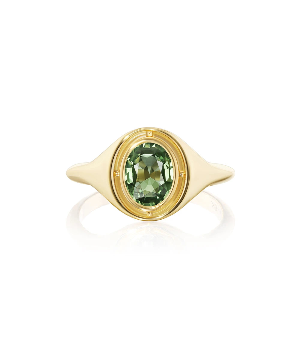 Eclipse Ring, Green Tourmaline