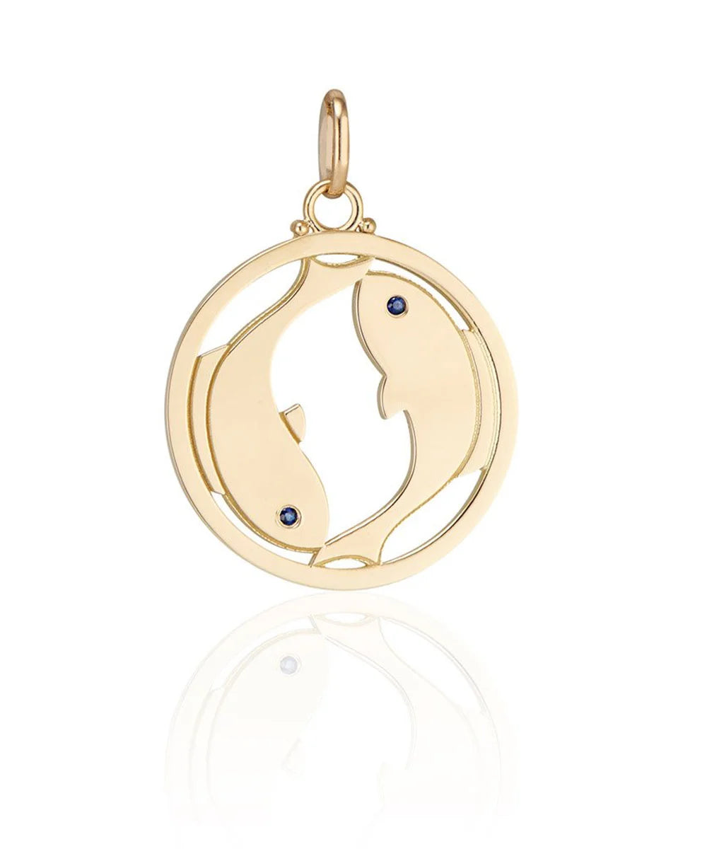Pisces Pendant, Blue Sapphire