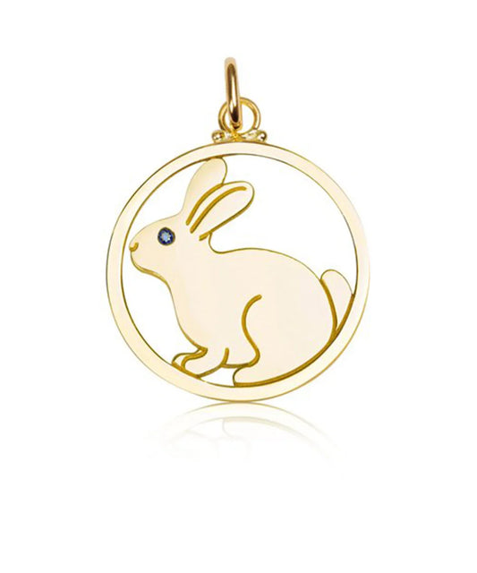 Bunny Pendant, Blue Sapphire