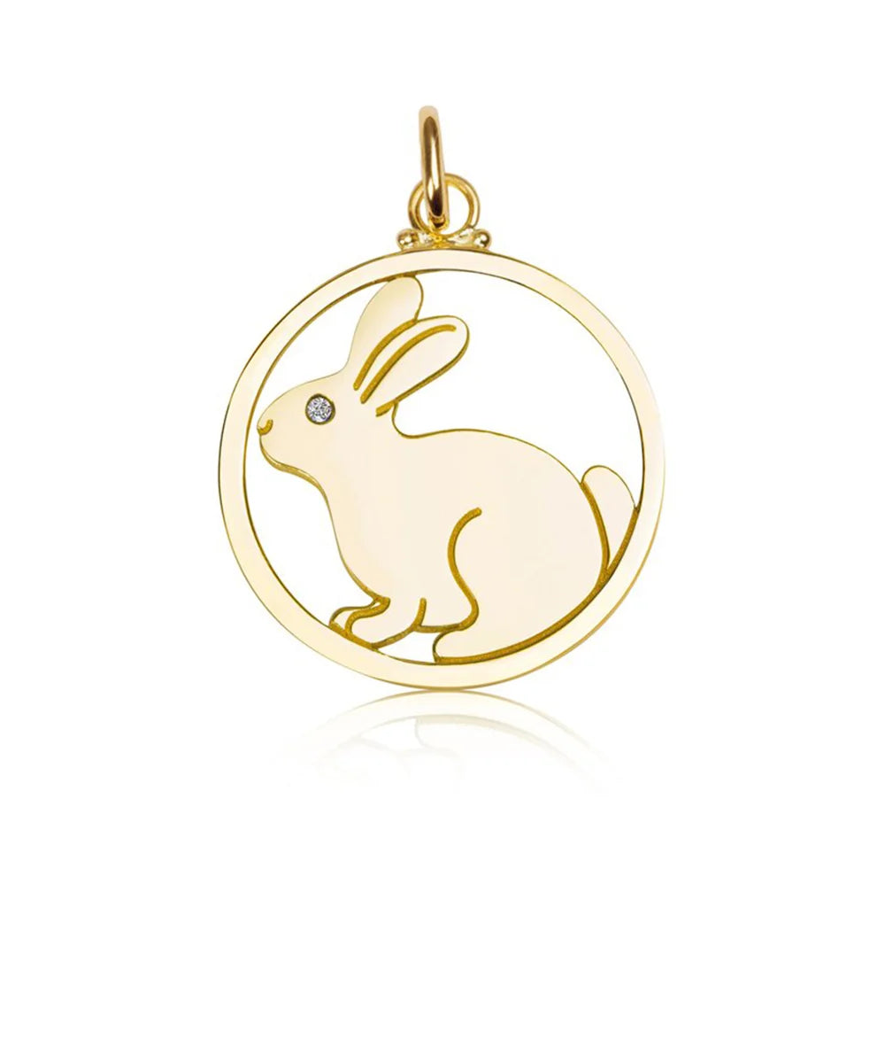 Bunny Pendant, Blue Sapphire