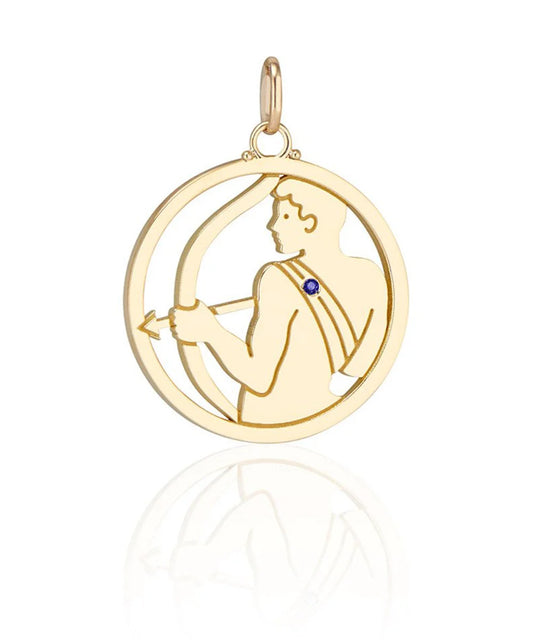 Sagittarius Pendant, Blue Sapphire