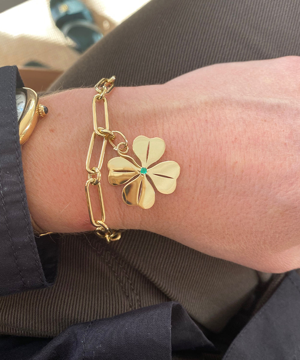 Marge Four Leaf Clover on the Aurelia Bracelet