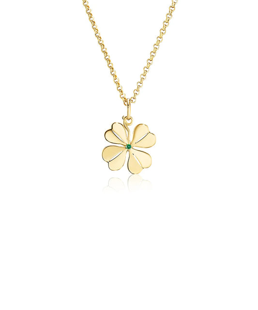Four Leaf Clover Pendant, Emerald
