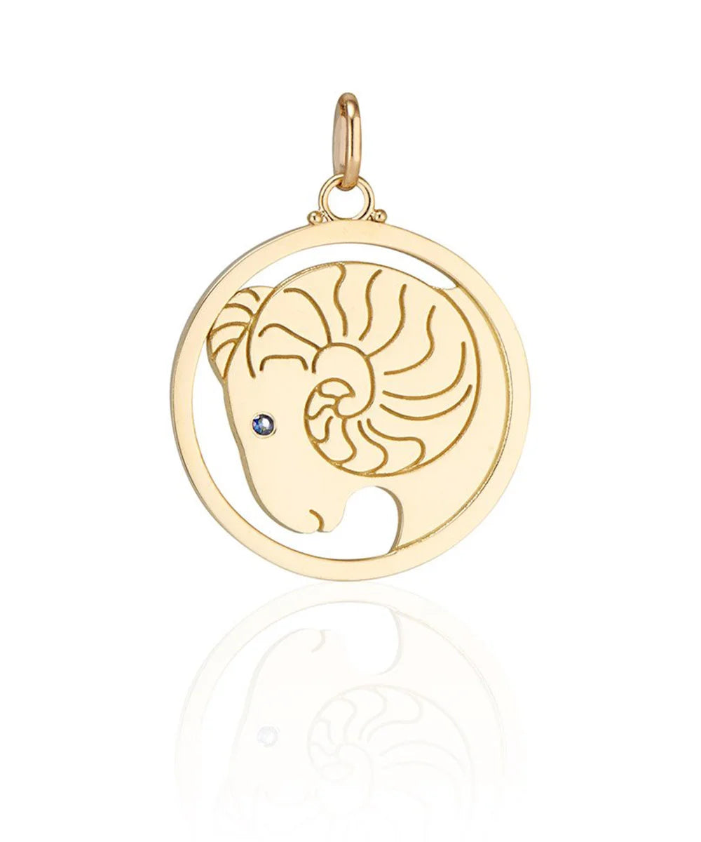 Aries Pendant, Blue Sapphire