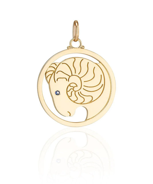 Aries Pendant, Blue Sapphire