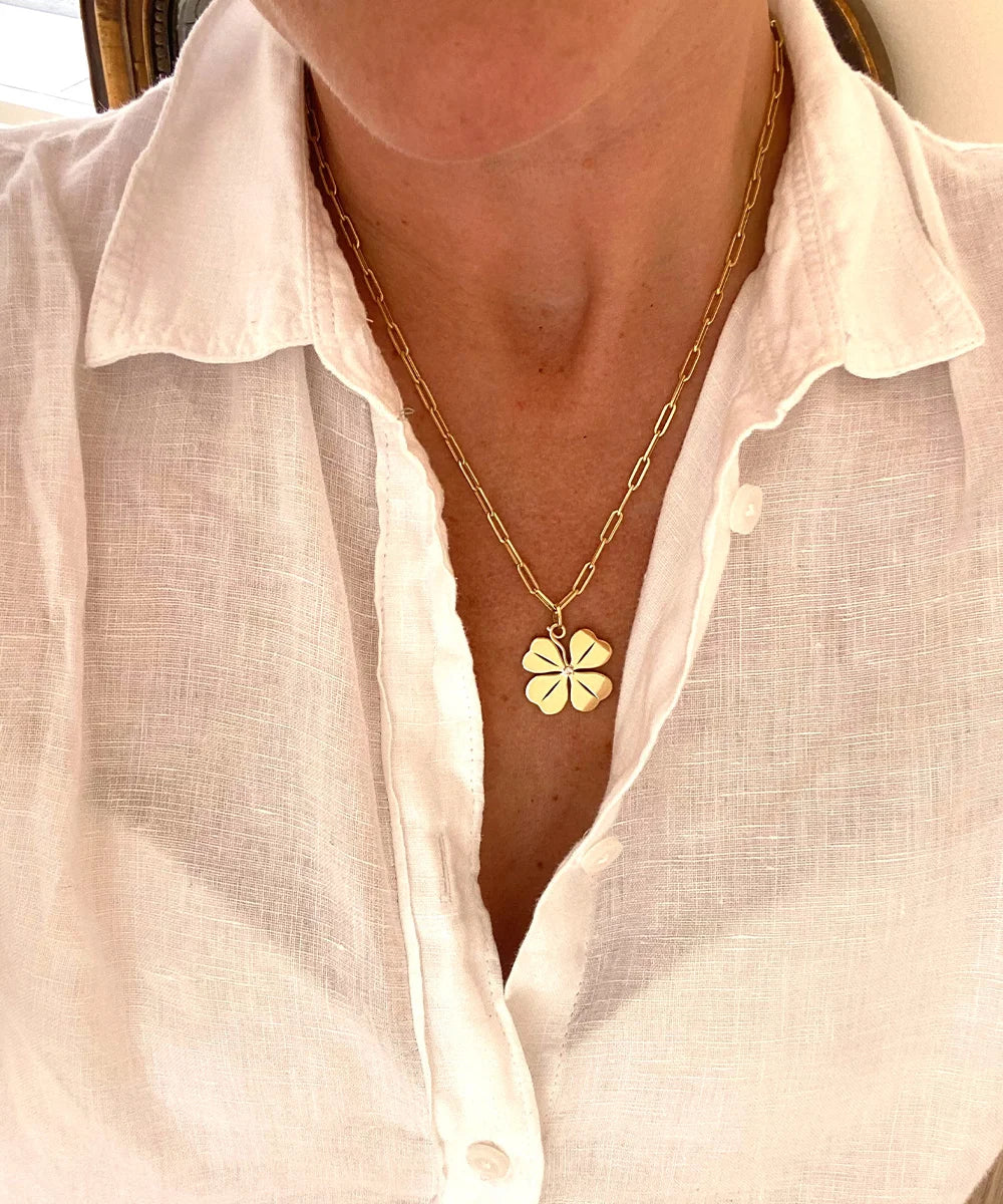 Four Leaf Clover Pendant, Diamond
