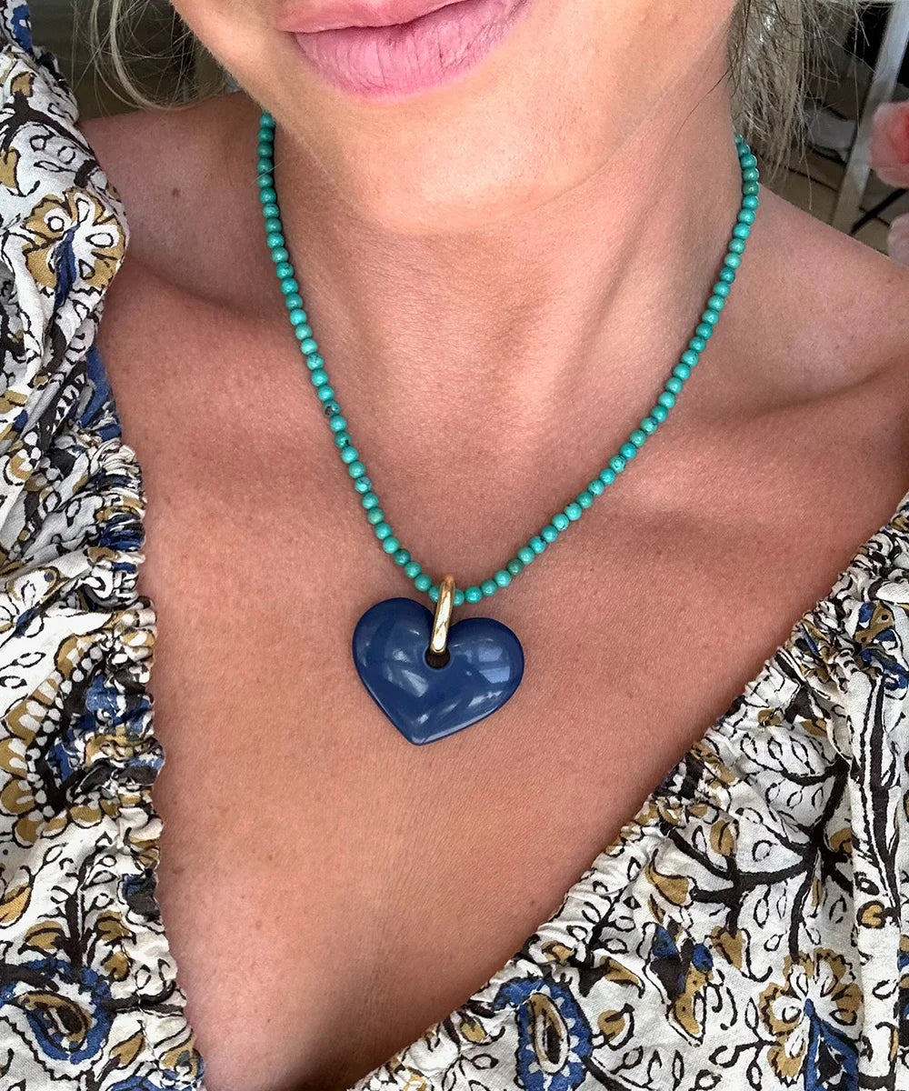 Navy Heart Pendant