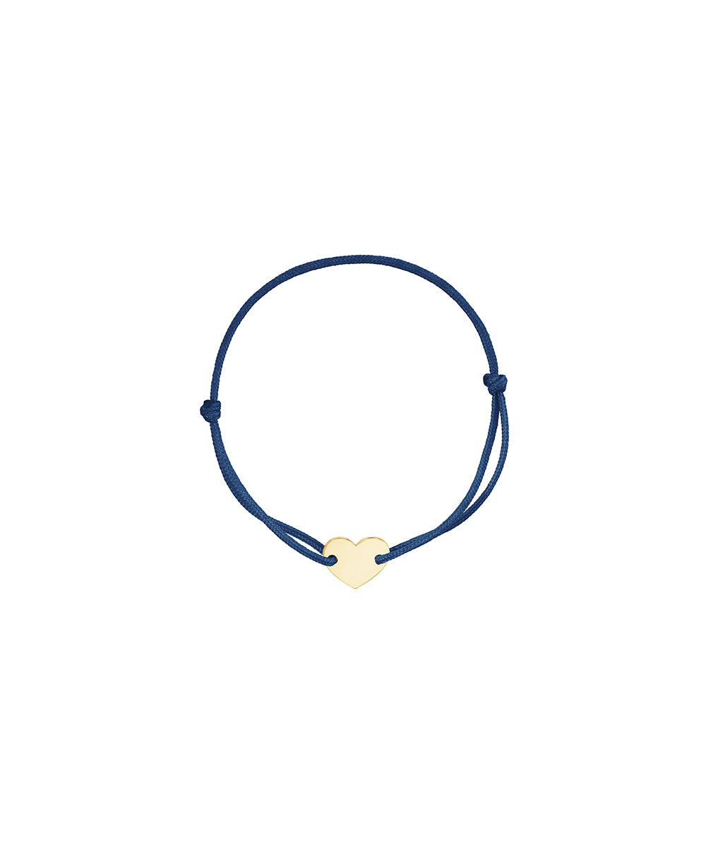 Heart Cord Bracelet, Navy Blue