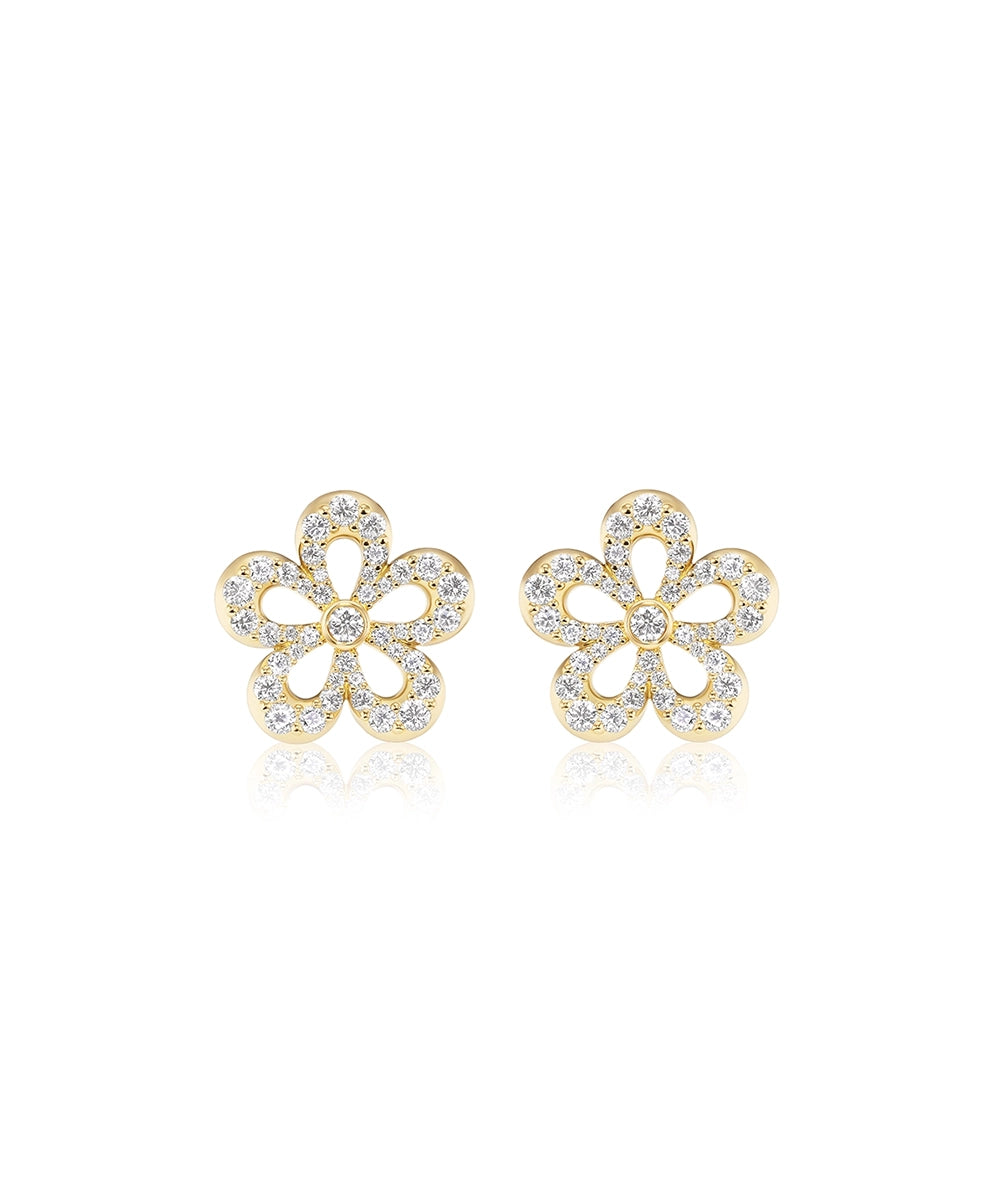 Eyelet Pave Diamond Earrings