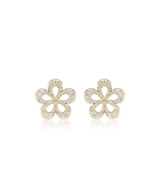 Eyelet Pave Diamond Earrings