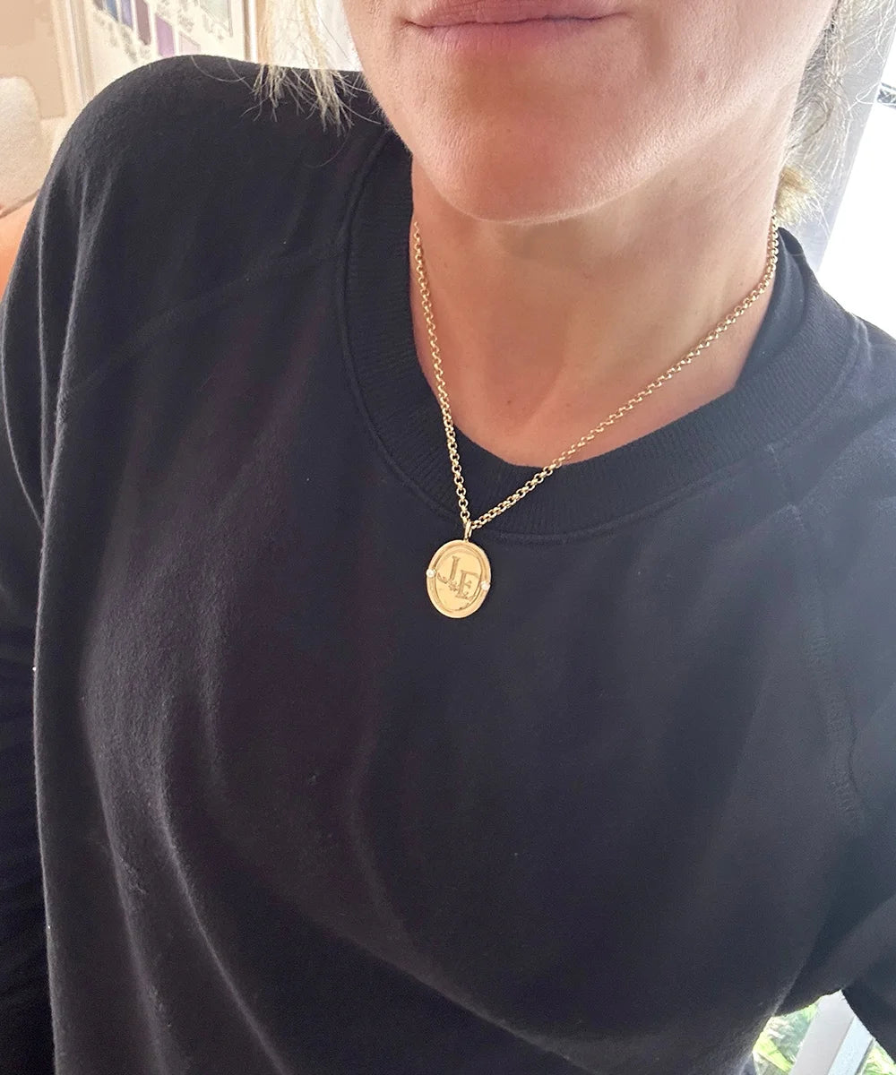 Corinna Diamond Pendant, Grosgrain Frame