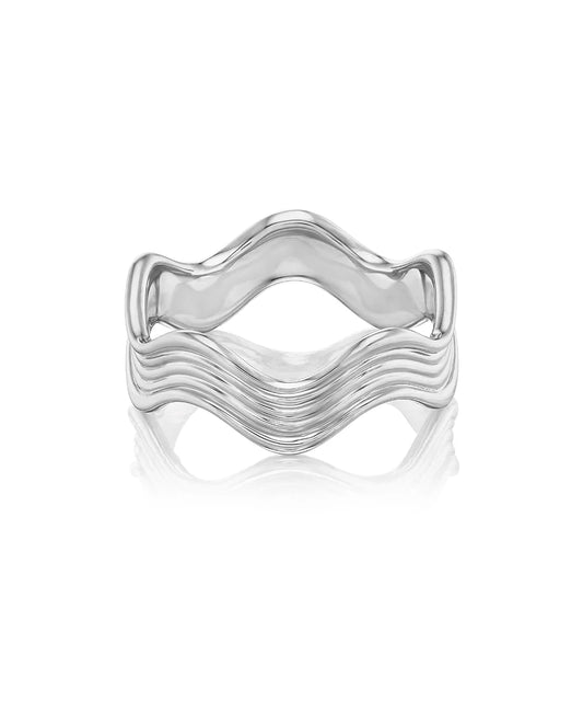Ric Rac White Gold Ring, Narrow