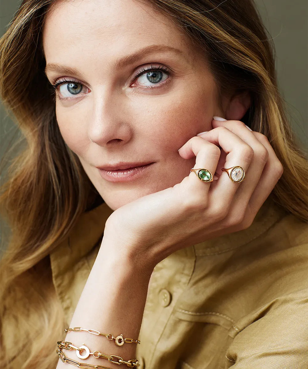 Eclipse Ring, Mint Green Tsavorite