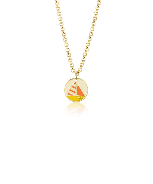 Nantucket Sailboat Pendant, Sunset