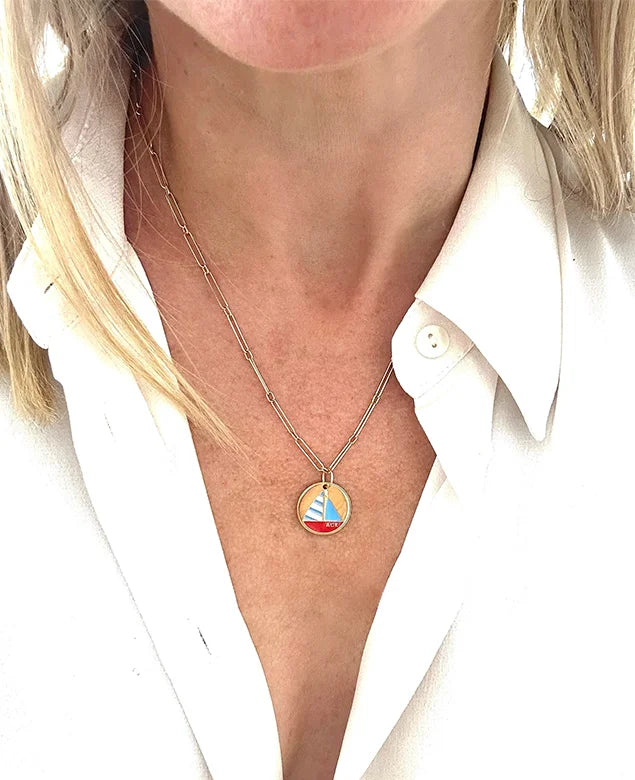 Nantucket Sailboat Pendant, Nautical