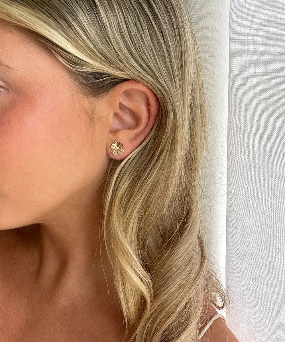 Four Leaf Clover Earrings, Diamond