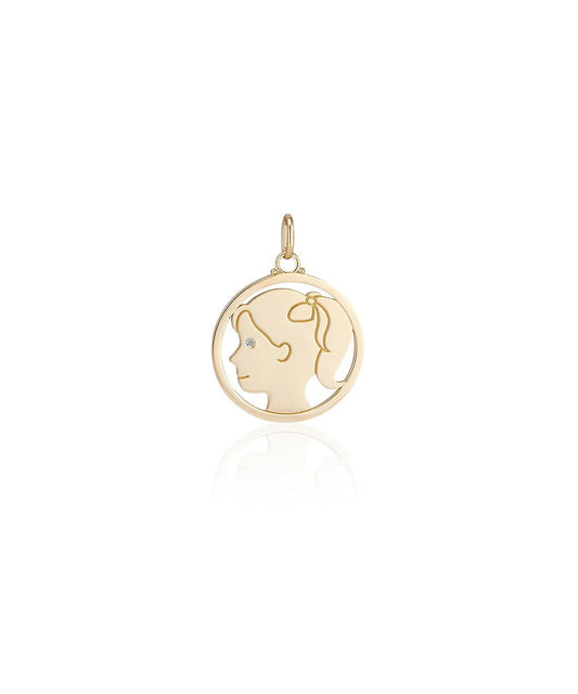 Girl with Ponytail Pendant, Diamond