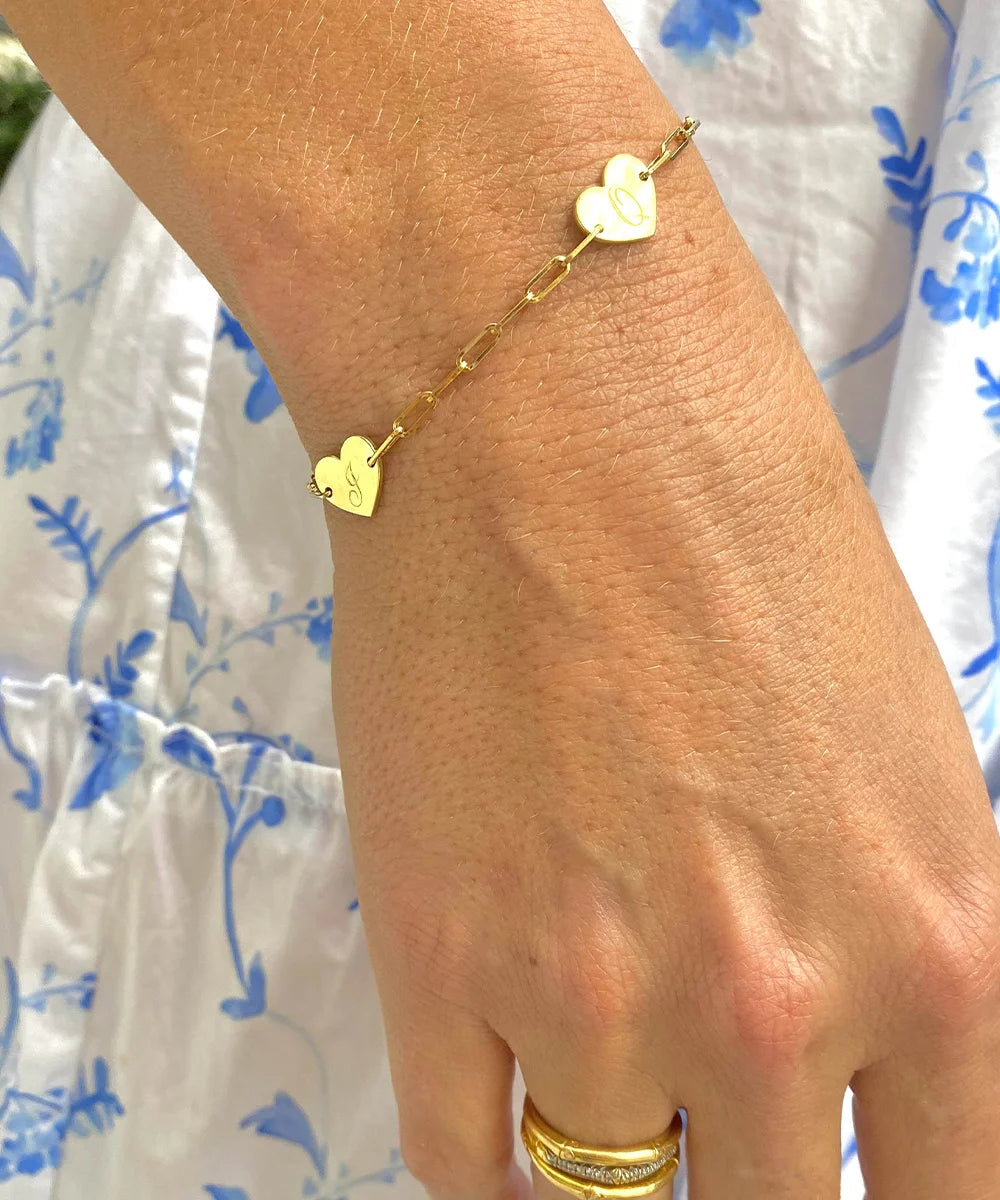 Delicate Two Hearts Bracelet