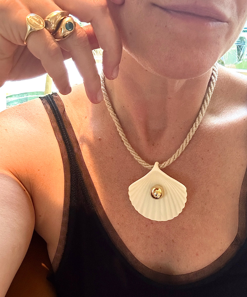 Seashell Necklace, Ivory