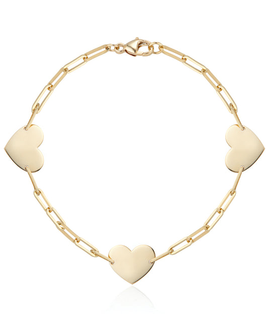 Delicate Three Hearts Bracelet