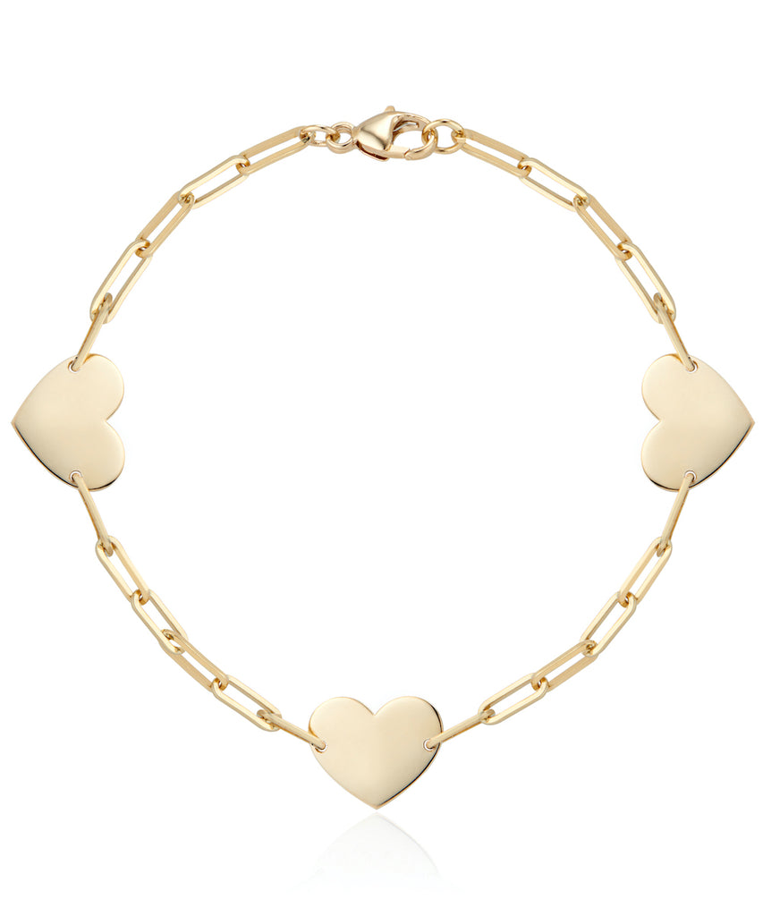 Delicate Three Hearts Bracelet
